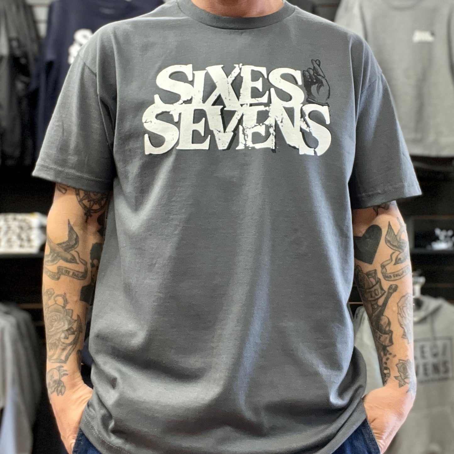 Sixes and Sevens - Good Luck T-Shirt - Charcoal