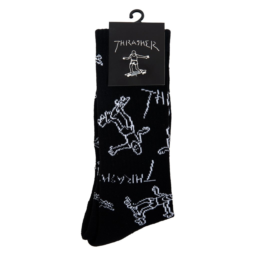 Thrasher Gonz Logo Crew Sock - Black