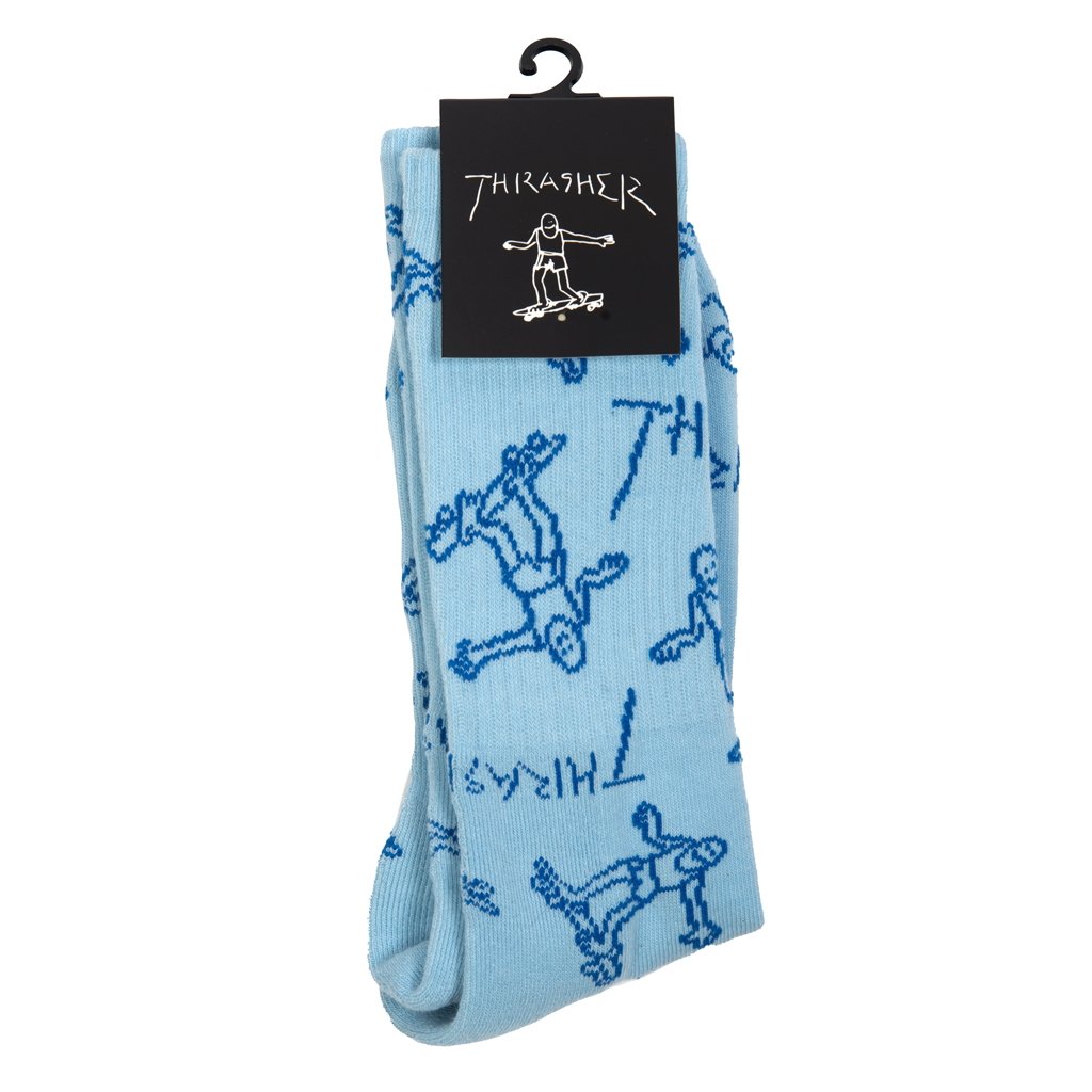 Thrasher Gonz Logo Crew Sock - Blue