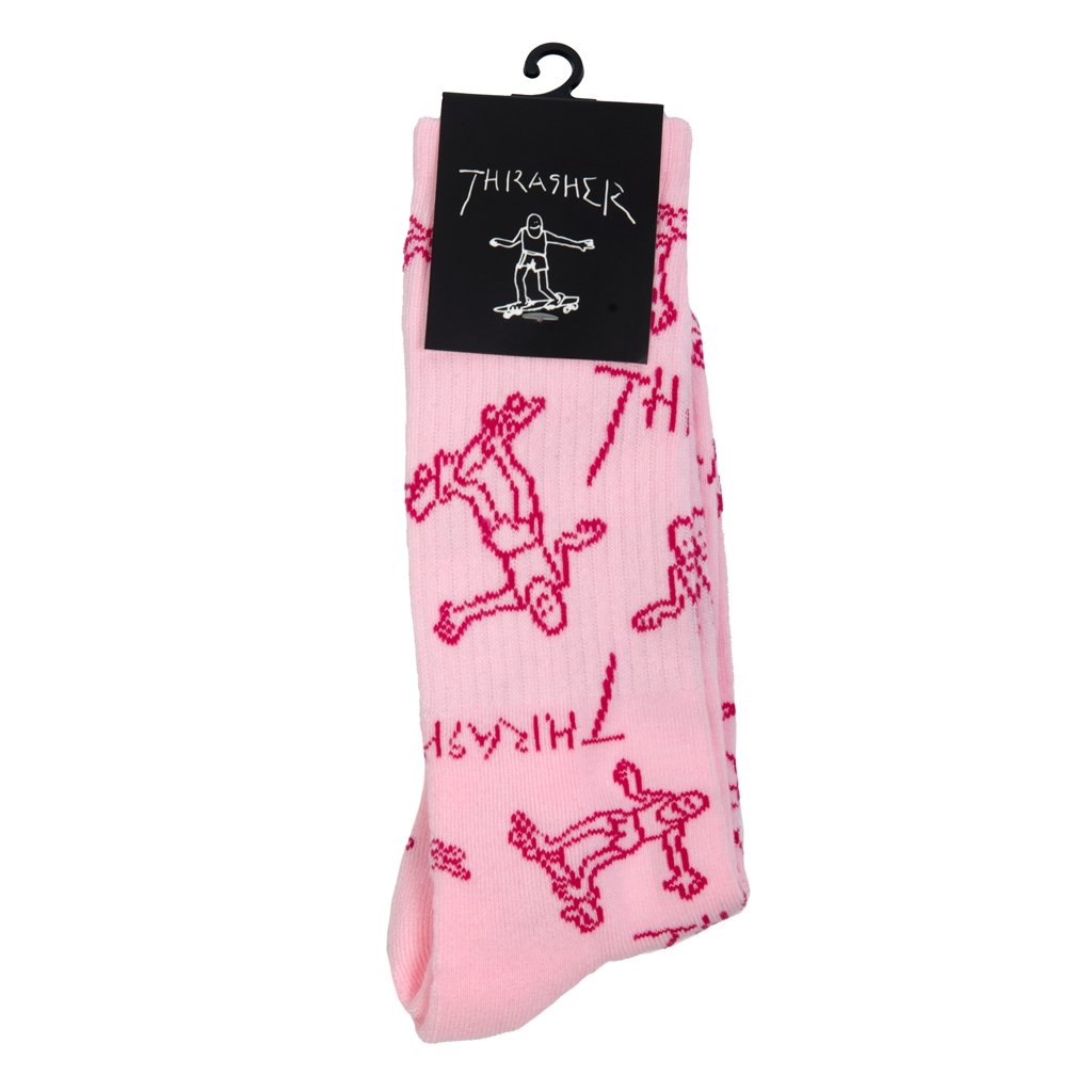 Thrasher Gonz Logo Crew Sock - Pink