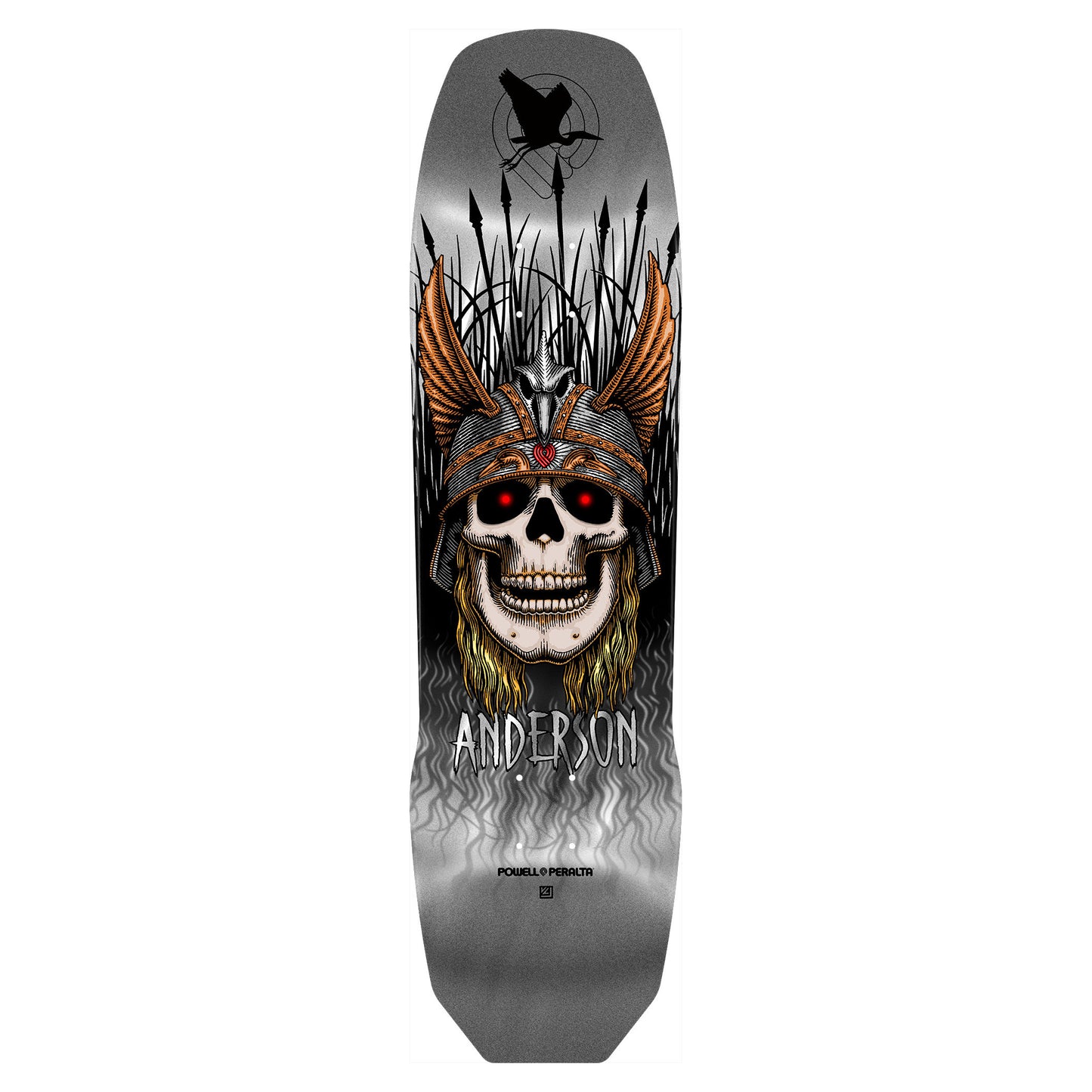 Powell Peralta Pro Andy Anderson Heron 7-Ply Maple Skateboard Deck Silver Foil - 8.45 x 31.8