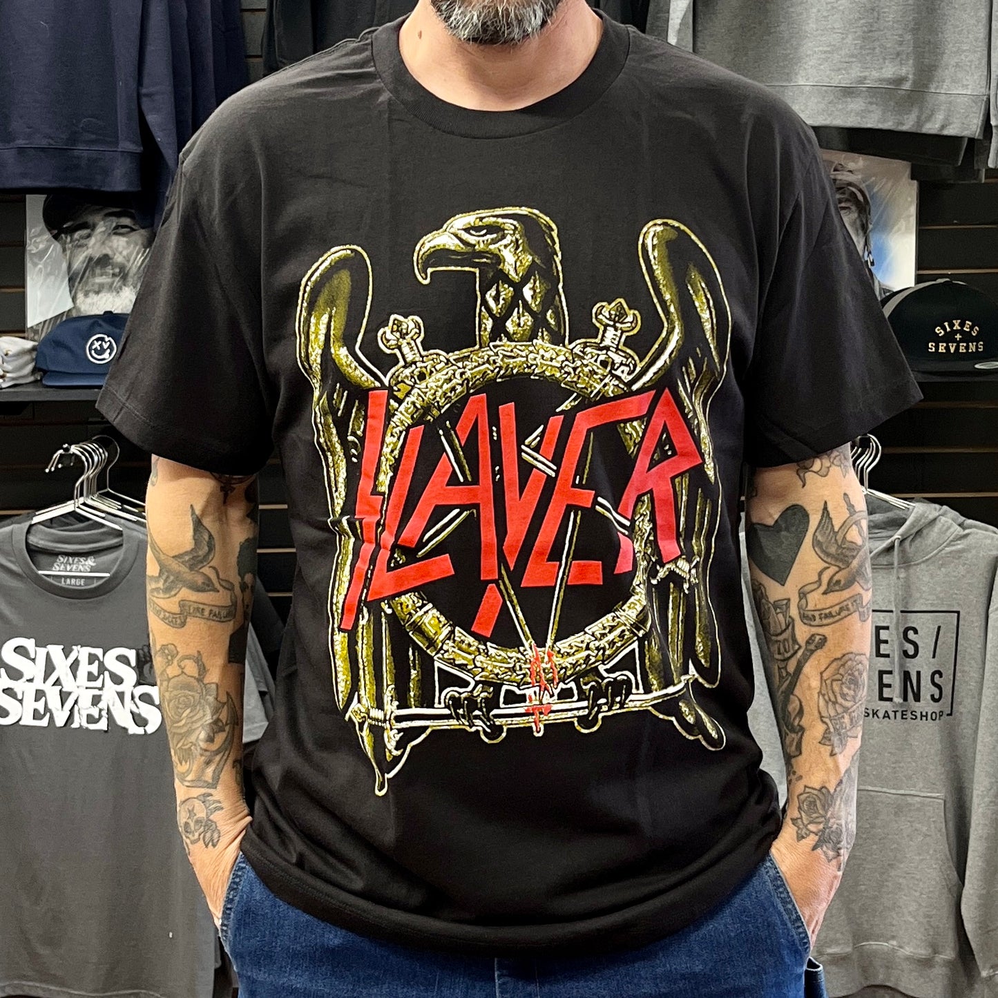 Slayer T-Shirt - Gold Iron Eagle