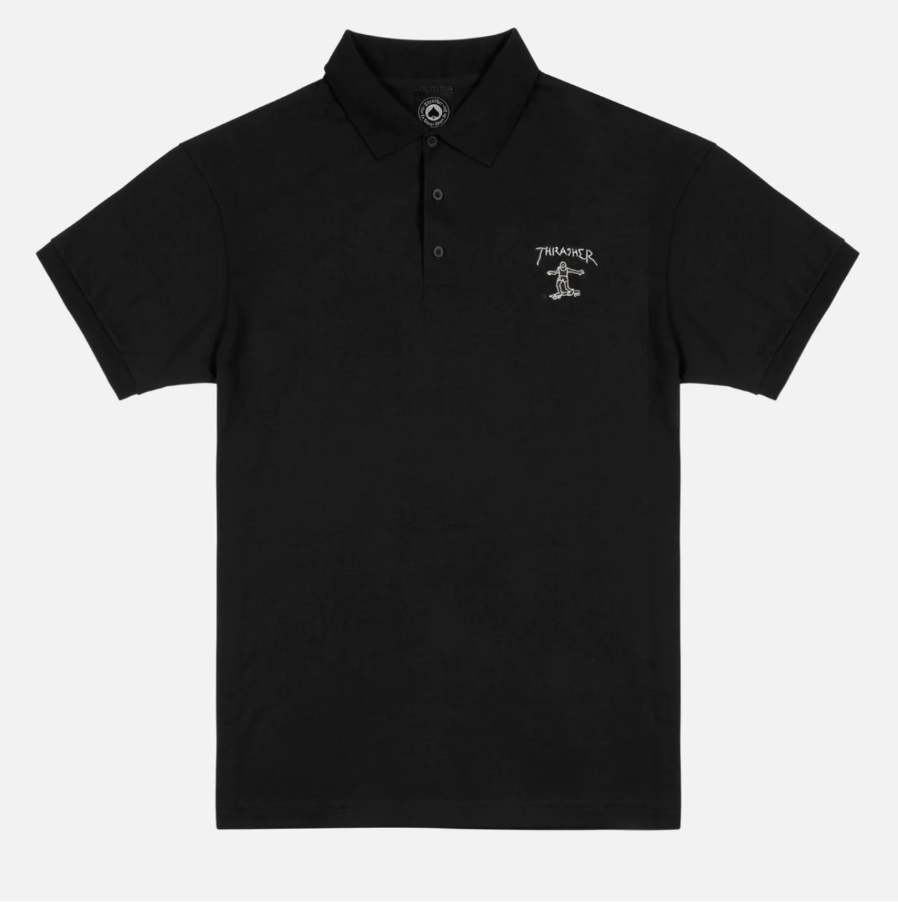 Standard fit short sleeve polo shirt woven from USA cotton. Featuring a sewn-in label and finished with embroidered artwork at left-chest. 50% Cotton / 50% Polyester.