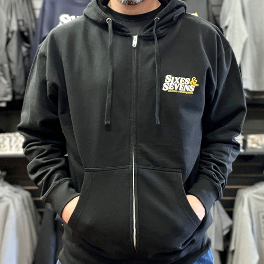 Sixes and Sevens - OG Logo Zip Hooded Sweatshirt - Black